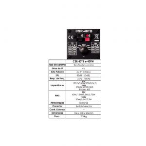 Caixa Acústica c/ Transformador CSR 40TB | 40TW