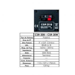 Caixa Acústica Passiva CSR30B